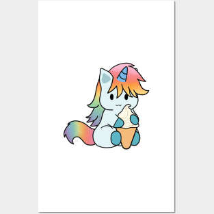 Rainbow Unicorn Ice Cream Posters and Art